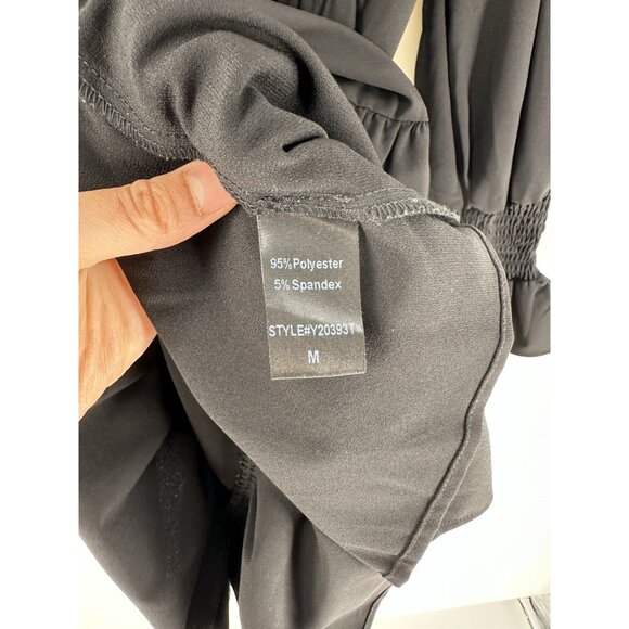 Pomander Place Tuckernuck Black Crepe Kenzo Mini Dress Women's M EUC - Picture 5 of 9